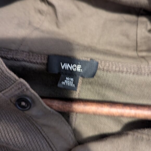 VINCE - Textured cotton blend green hoodie - Sz M - Picture 6 of 10
